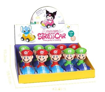 Four wheel Mario inertia pressure car (display box/10 pieces)   ITEM NO.： W042074