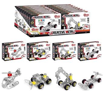 Metal Building Blocks Metal Assembled Building Blocks 4 Mixed Display Boxes 16 pieces   ITEM NO.： W042540