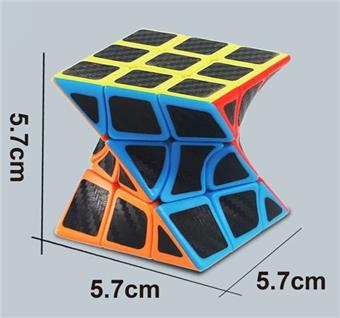 Third order Twisted Carbon Fiber Magic Cube Puzzle Cube Stress Relief and Release Puzzle Toy Finger Game   ITEM NO.： W042837