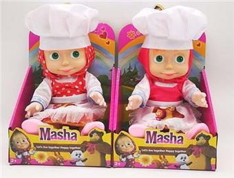 10 inch full vinyl body with music IC chef Martha doll with chef hat+apron 2 mixed styles   ITEM NO.： W062998