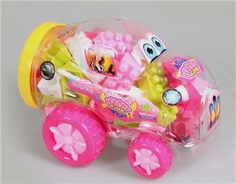 Girl Series - Beetle Car Puzzle Building Blocks Multi color Mixed Weighing 200g (Approximately 55 PCS)   ITEM NO.： W045359