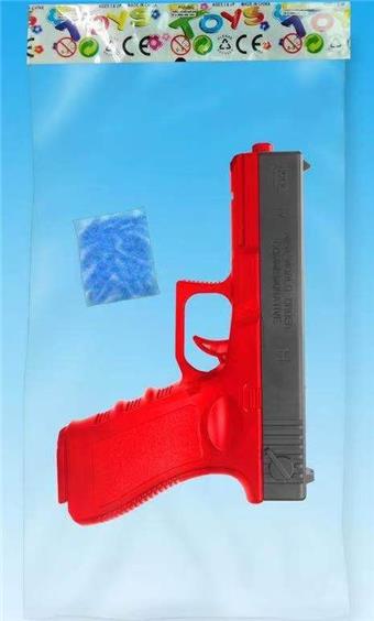 Manual inflation water bomb gun, mixed red and black colors (with one pack of water bombs)   ITEM NO.： W063706