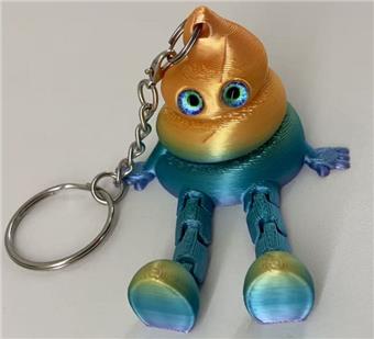 7CM fecal keychain silver ring   ITEM NO.： W048962