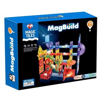 110 pieces of building blocks, track lights, ball bearings, and versatile magnetic plates   ITEM NO.： W043593