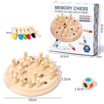 Wooden tabletop game memory chess   ITEM NO.： W049437