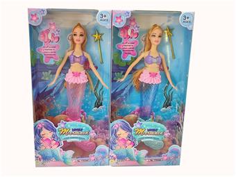 New 14 inch live action fashion mermaid music Barbie with scepter accessories 2 mixed styles   ITEM NO.： W055466