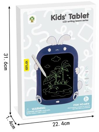 LCD Writing Pad Monochrome 10 inch English Rabbit (Comes with battery, screwdriver, and pen)   ITEM NO.： W056569