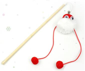 Long legged snowman cat teaser stick   ITEM NO.： W062354