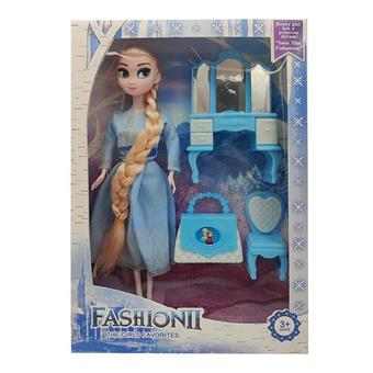 11.5-inch live action hand Frozen Barbie with dressing table, handbag, chair accessories   ITEM NO.： W055501