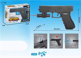 Black Inflatable Water Bullet Gun with Infrared (Comes with one pack of dry water bullets and one pack of soaked water bullets)   ITEM NO.： W063844