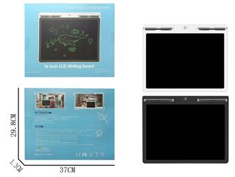 16 inch LCD writing board, color display screen, two-color mixed packaging, electric CR2032 * 1   ITEM NO.： W056937