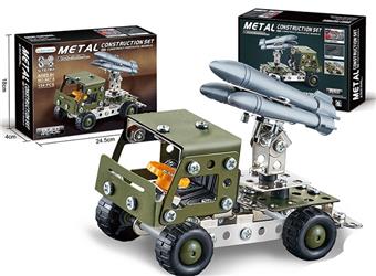 Metal building block assembly military transport vehicle 134PCS   ITEM NO.： W042280