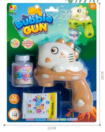 Electric cartoon dinosaur bubble gun, 4th section, 5th size   ITEM NO.： W055766