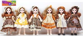 12 inch 30cm 21 joint solid 3D real eye makeup loli doll+hair accessories mixed in multiple styles   ITEM NO.： W057534