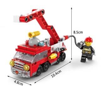 Mini bag 6-in-1 fire truck 142pcs   ITEM NO.： W046192