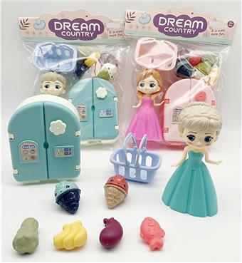 Play Home Mini Frozen Princess Kitchen Refrigerator Small Appliance Set Toys   ITEM NO.： W043296