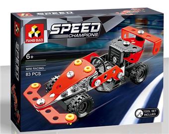Assemble metal mini Red Flame F1 racing car 83 PCS   ITEM NO.： W042484