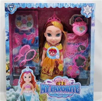 14 inch Princess Fish single person plus makeup accessories 6 mixed (with music and lighting)   ITEM NO.： W060154