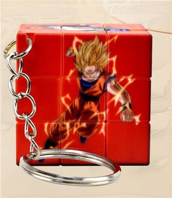 3.5CM Dragon Ball Magic Cube with Keychain (UV Printed) 12PCS One Medium Package Three Step Small Magic Cube Three Step Mini Magic Cube Keychain Pendant   ITEM NO.： W042684