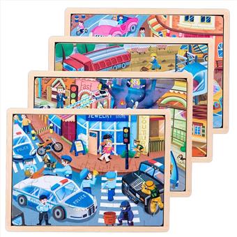 4 police car puzzle pieces   ITEM NO.： W043723