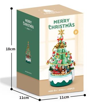 Pink Green Christmas Tree Music Box Light Edition 418PCS Low Price Impulse Edition   ITEM NO.： W044807
