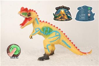 Vinyl simulation of a double crowned dinosaur (with dinosaur call IC)   ITEM NO.： W046354