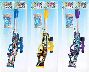 Graffiti single tube inflation soft bullet gun, three mixed models (with one pack of water bullets)   ITEM NO.： W063722