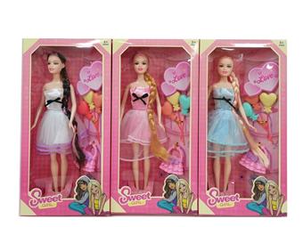 11.5-inch solid body and handmade fashion dress, Barbie with balloon bag, 3 mixed styles   ITEM NO.： W055436