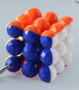 Mini 3.5CM Ball Solid Color Rubik's Cube Keychain (Three Mixed Models)   ITEM NO.： W042648