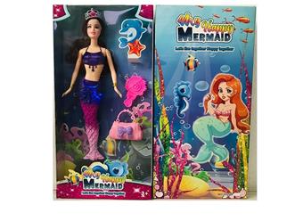 Disney 14 inch physical mermaid Barbie with lights, music, crown comb, handbag   ITEM NO.： W055487