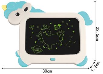 8.5-inch color unicorn LCD writing board (with press button music)   ITEM NO.： W056600