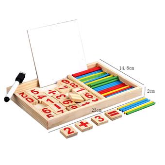 Wooden number symbol arithmetic stick arithmetic box toy   ITEM NO.： W049401