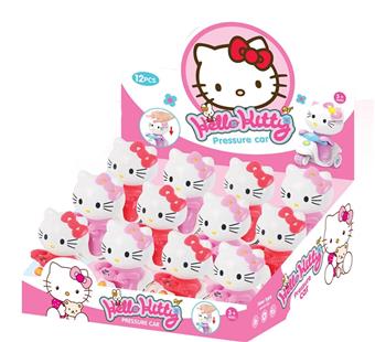 Pressure Hello Kitty cartoon car 12pcs   ITEM NO.： W042111
