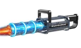Gatling electric water gun flame lamp transparent black/transparent blue   ITEM NO.： W066962