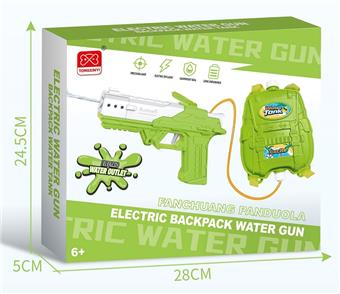 Backpack electric water gun (non rechargeable) (with 2 AA batteries, not included) for summer water play battles, new e-commerce cross-border products   ITEM NO.： W066606