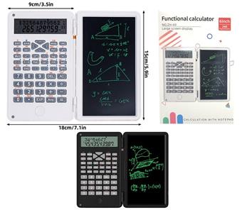 Single color screen 6-inch scientific function desktop calculator LCD writing board handwriting board 2-in-1 financial accounting arithmetic office writing draft memo (including CR2025) monochrome clear installation   ITEM NO.： W056930