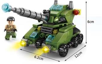 Military Tank Building Blocks Six in One 138pcs   ITEM NO.： W046185