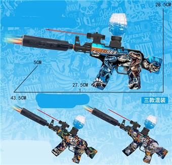 AK47 Dinosaur/Gollum Head Graffiti Electric Colorful Night Light Muffler Dual purpose Water Bullet Gun (7-8MM)   ITEM NO.： W063603