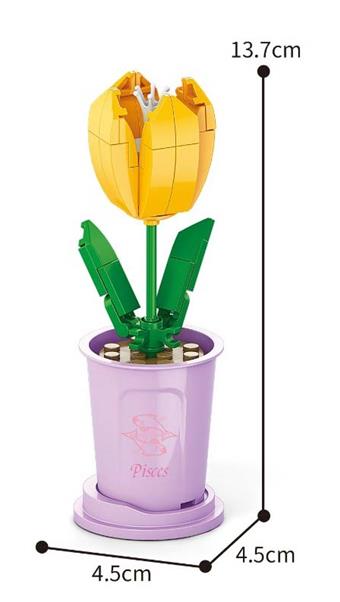 Pisces Tulip 51PCS Micro Particle Building Blocks   ITEM NO.： W044903
