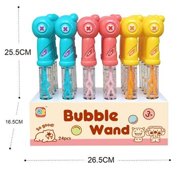 Cartoon Stick Bubble Stick (3-Color Mixed) Set of 24 pieces   ITEM NO.： W042549