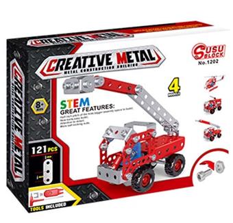 Metal Building Blocks Metal Assembly Building Blocks Firefighting Series * 121PCS   ITEM NO.： W042537