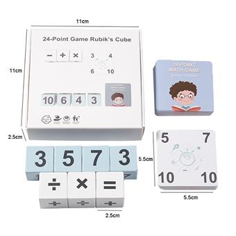Wooden Rubik's Cube Building Blocks 24 Point Addition, Subtraction, Multiplication, and Division Puzzle Toy (Single Set)   ITEM NO.： W049545