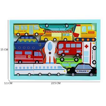 Wooden three-dimensional transportation puzzle   ITEM NO.： W049348