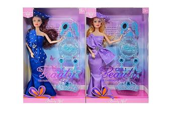 New 11.5-inch solid 9-joint fashionable dress Barbie with hat, comb, vacuum formed accessories, 2 mixed styles   ITEM NO.： W055449
