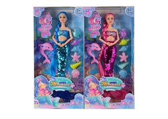 New 11.5-inch solid 9-joint fashionable bead mermaid Barbie with dolphin and turtle vacuum formed accessories 2 mixed styles [clothing color change]   ITEM NO.： W055464