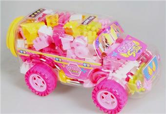 Girl Series - Large School Bus Multi color Mixed Weighing 600g (Approximately 120PCS)   ITEM NO.： W045348