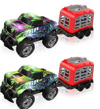 Four way remote control lighting car with animal trailer and animal+electric package (GCC)   ITEM NO.： W055116