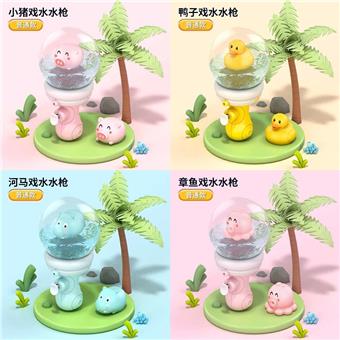 Transparent Cartoon Cute Favorite Summer Water splashing Boys and Girls Tiktok Net Red Rafting Bottle Floating Small Water Gun/Random 3 Mixed/Selectable (without lights) 9 display boxes   ITEM NO.： W065909