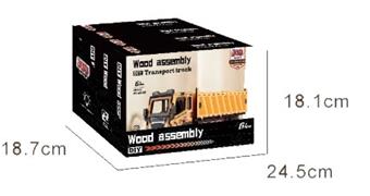 DIY wooden assembly rebound engineering vehicle 4pcs/box   ITEM NO.： W042589