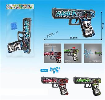 Graffiti Manual Inflatable Water Bullet Gun (with one pack of water bullets), mixed with three colors   ITEM NO.： W063764